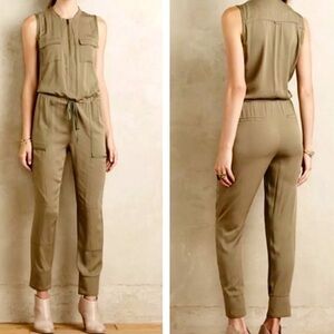 Anthropologie Green Utility-Inspired Jumpsuit